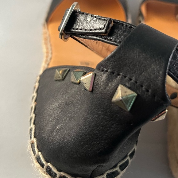 Maypol made in Spain stud black leather espadrilles size 37/size 6.5 - Picture 3 of 8